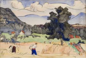 Scene De Moisson. by Jules Emile Zingg