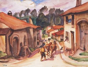 Rue Animee Dans Un Village Franc-comtois