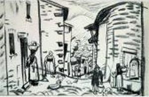 Rue De Village by Jules Emile Zingg