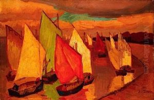 Bateaux Au Port by Jules Emile Zingg