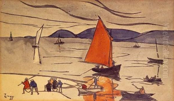 Arrivee Des Pecheurs En Bretagne, Circa 1920 - view 1