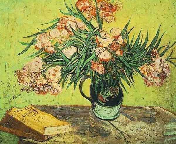 Vase With Oleanders And Books - view 1