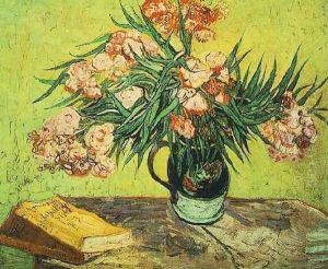 Vase With Oleanders And Books