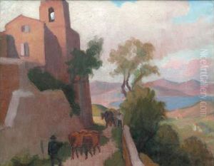 Baie De St Tropez, Les Hauteurs Environnantes by Jules Emile Zingg
