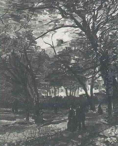Bois De Boulogne With People Walking The II - view 1