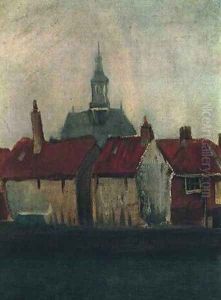 Cluster Of Old Houses With The New Church In The Hague by Vincent Van Gogh