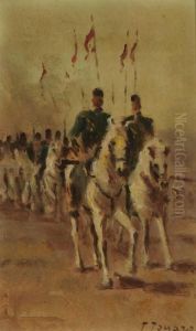 Turkische Reiterei. by Fausto Zonaro
