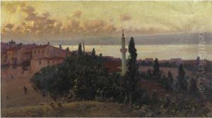 Sunset Over The Bosphorus by Fausto Zonaro