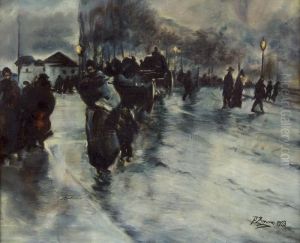 Abendliche Strassenszene Abendliche Strassenszene