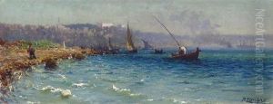 A View Of The Bosphorous From The Old Byzantine Walls, Constantinople