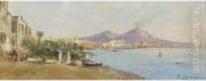 Veduta Del Golfo Di Napoli Da Mergellina by Fausto Zonaro
