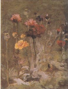 Still Life With Scabiosa And Ranunculus by Vincent Van Gogh