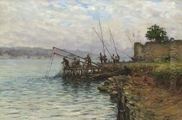 Orientalische Angler Am
Fluss. - view 1