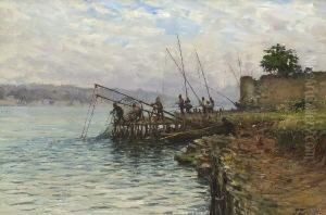 Orientalische Angler Am
Fluss. by Fausto Zonaro