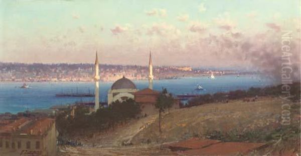 The Dolmabahce Mosque And Uskudar As Seen From The Hills Ofgumussuyu, Constantinople - view 1
