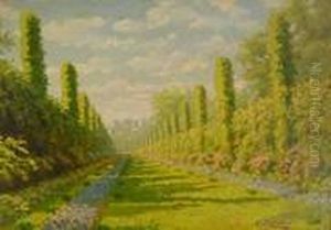 Villa Con Viale Alberato by Fausto Zonaro