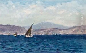 Barche In Rada by Fausto Zonaro