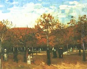 The Bois De Boulogne With People Walking by Vincent Van Gogh