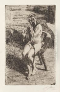 The Hair-ribbon by Anders Zorn
