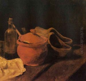 Still Life With Earthenware Bottle And Clogs