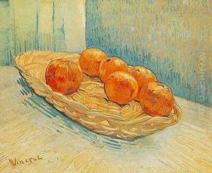 Still Life With Basket And Six Oranges