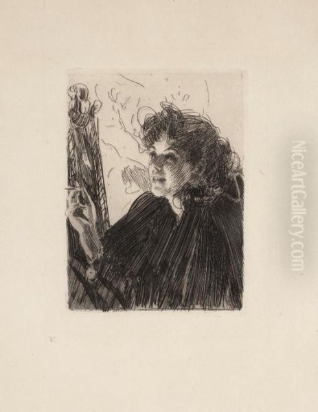 Girl With A Cigarette Ii by Anders Zorn