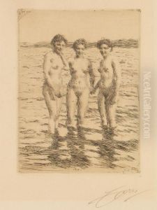 Die Drei Grazien. by Anders Zorn