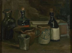 Still Life With Bottles And Earthenware by Vincent Van Gogh
