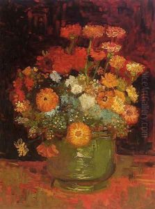 Vase with Zinnias