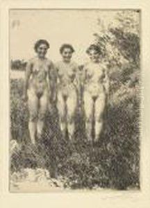 Three Sisters. by Anders Zorn