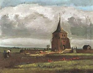 The Old Tower At Nuenen With A Ploughman