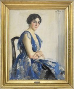 Interior Med Sittande Dam - Fru Karin Levin by Anders Zorn