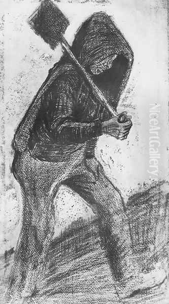 Miner Carrying a Shovel - view 1