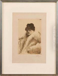 Sjalvportratt Ivargskinnspals by Anders Zorn