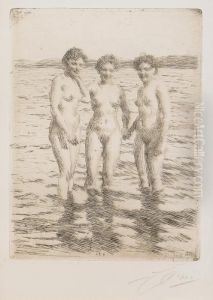 De Tre Gracerna by Anders Zorn
