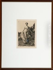 Etching. "sommar 1907". Unsigned. 18 X 12 Cm by Anders Zorn