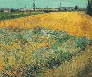 Wheat Field With The Alpilles Foothills In The Background by Vincent Van Gogh