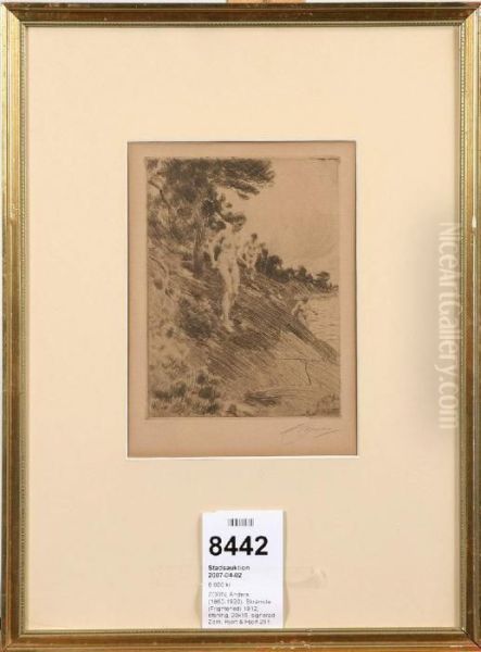 Skramda 1912, Etsning, 20x15, Signerad Zorn, Hjert & Hjert 261; Gulnad - view 1