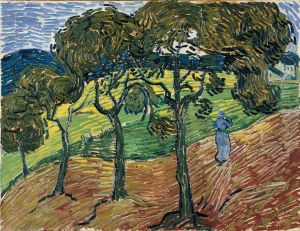 Landscape With Trees And Figures by Vincent Van Gogh