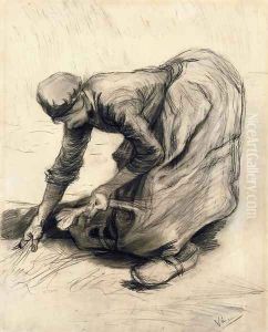 Peasant Woman Gleaning by Vincent Van Gogh
