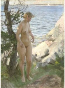 Nude At The Beach by Anders Zorn