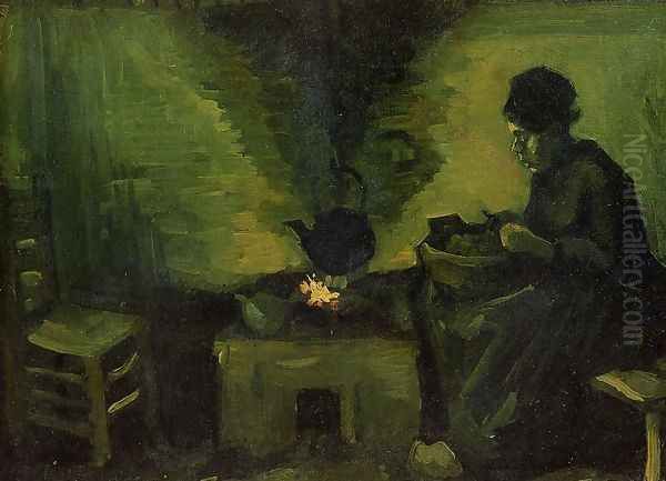 Peasant Woman by the Fireplace - view 1