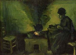 Peasant Woman by the Fireplace