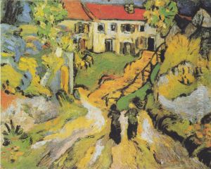 Village Street And Steps In Auvers With Two Figures