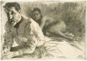Augustus Saint Gaudens Ii (saint Gaudens And His Model) by Anders Zorn