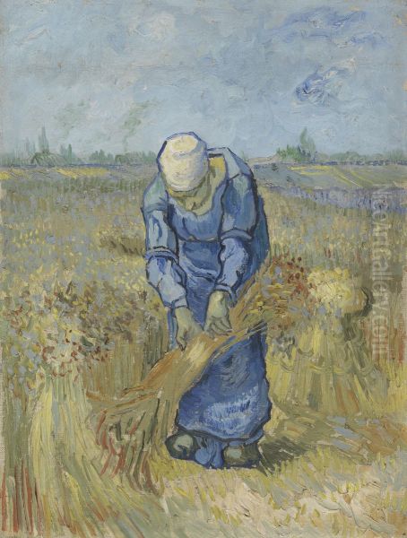 Peasant Woman Binding Sheaves (after Millet) - view 1