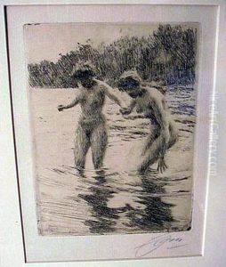 Two Bathers(a.237) by Anders Zorn