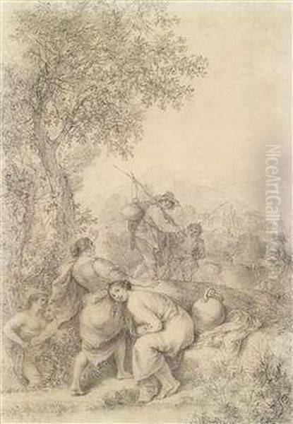 Young Women And Shepherds In A Landscape - view 1