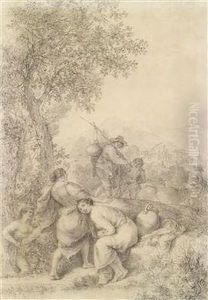 Young Women And Shepherds In A Landscape by Francesco Zuccarelli