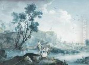 Paesaggio Fluviale Con Figure by Francesco Zuccarelli